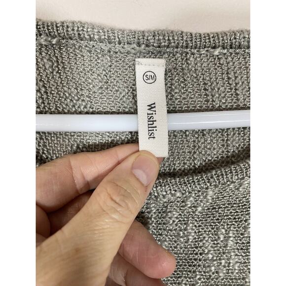 Wishlist Gray & Pink Star Print Open Knit Sweater Dolman Sleeve Summer Size S/M - Picture 8 of 10